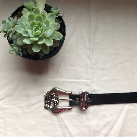 Black Leather Belt - Picture 3 of 3